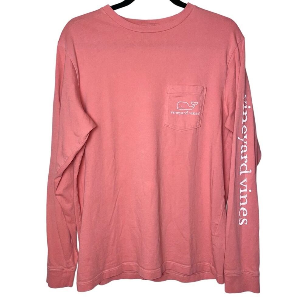 Vineyard vines Long-Sleeve Shirt Vintage Whale Pocket Tee Sz Small Lobster Reef